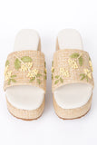 Taniya Yellow Floral Platform Sandal