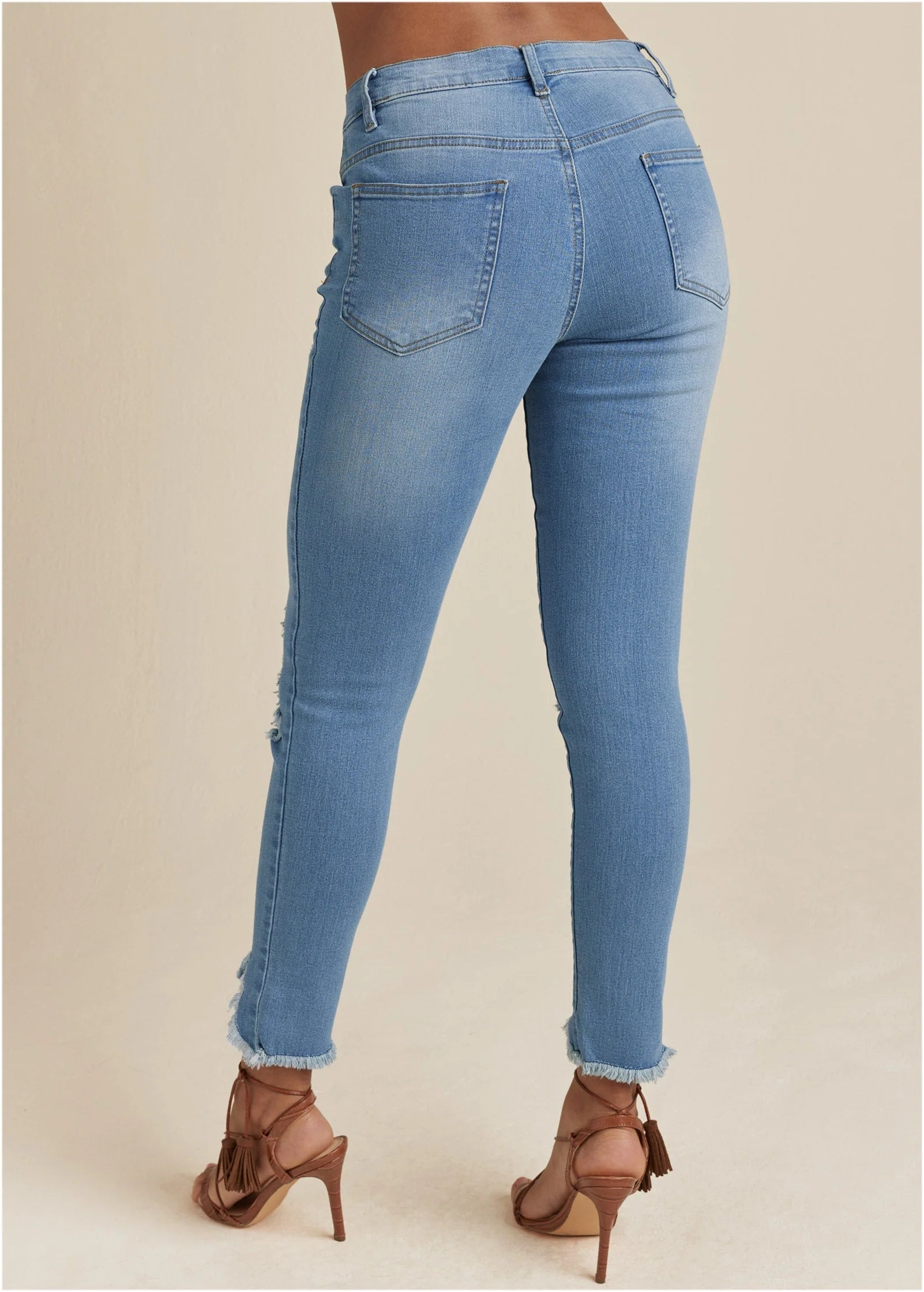 Triangle Hem Jeans Medium Wash