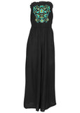 Strapless Linen Jumpsuit Black Blue