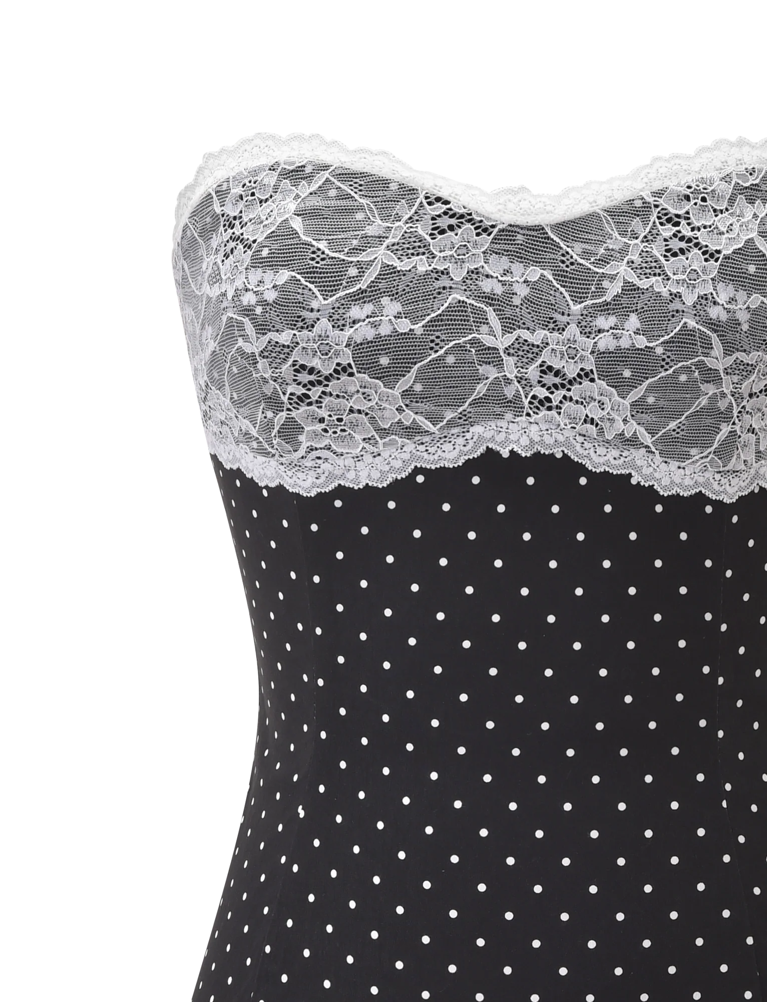 KITTIE LACE PLEAT DRESS BLACK DOT