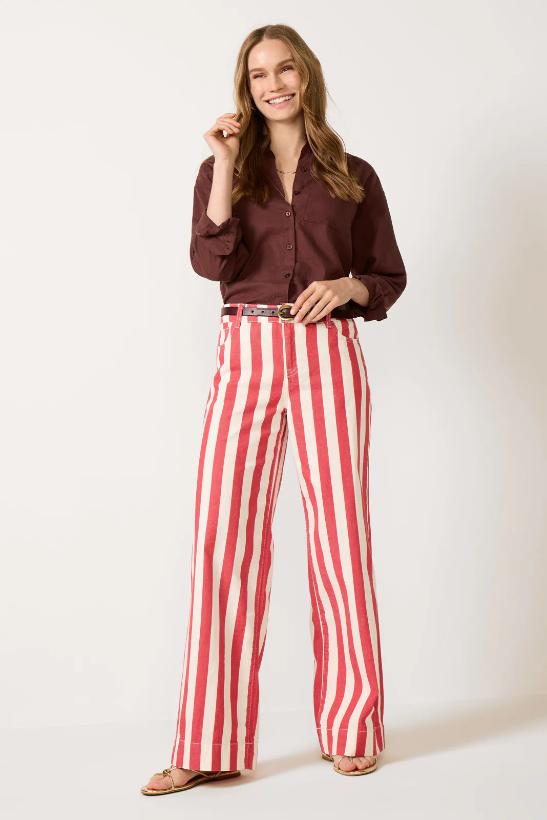 Maker Wide Leg Stripe Pant