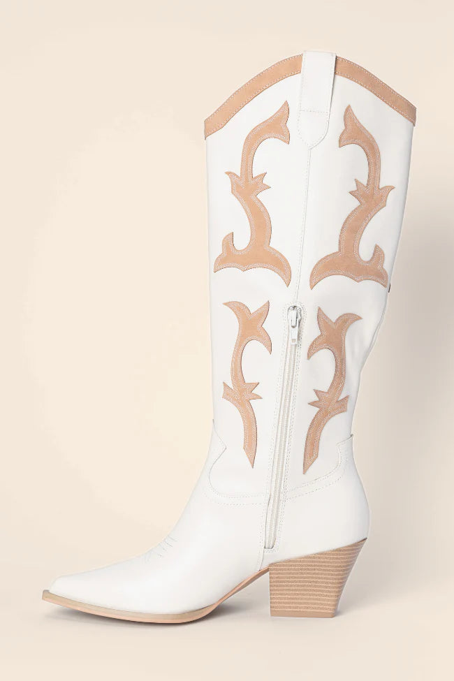 Adriana Beige Cowboy Boots FINAL SALE