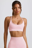 Super Sculpt Seamless Backless Sports Bra in Powder Pink
