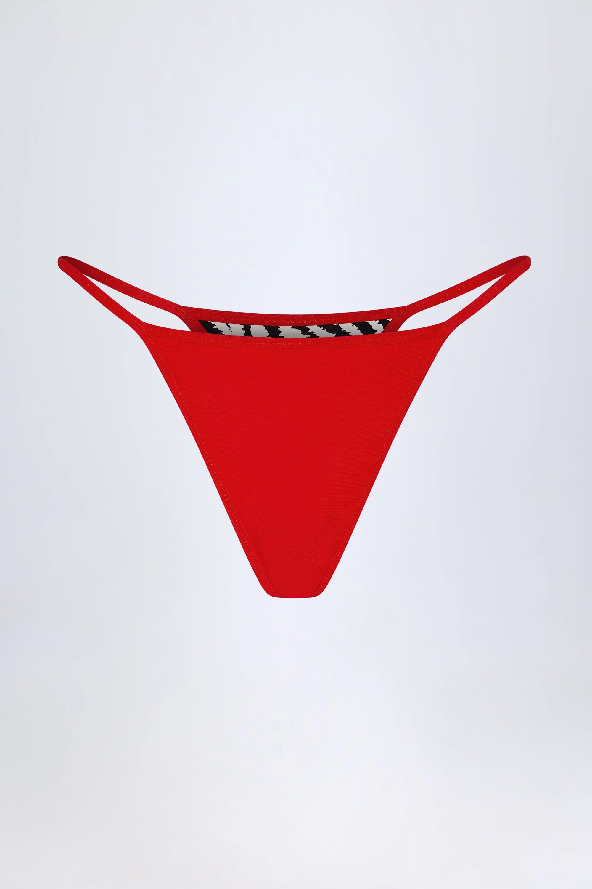 Thong Bikini Bottoms in Zebra Print