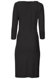 Ponte Ruched Dress Jet Black