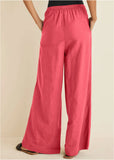 Linen Wide Leg Pant Coral