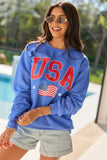 Athletic USA Flag Blue Graphic Sweatshirt