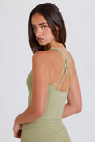 Crossback Longline Tank Top in Matcha