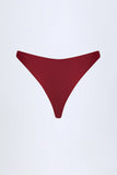 Bead Embellished Cheeky Bikini Bottoms in Dark Cherry
