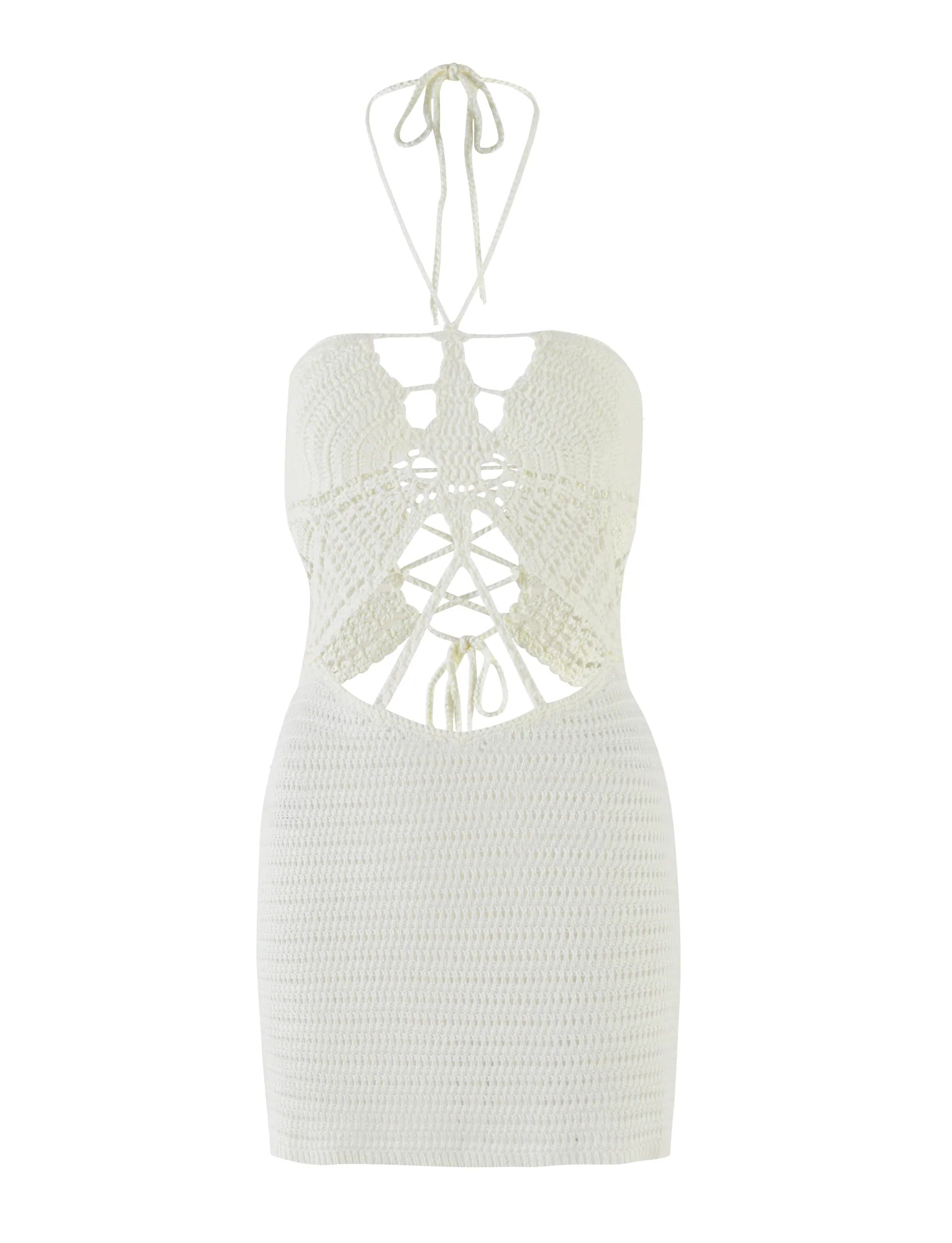 AZADI MINI DRESS WHITE CREAM WHITE