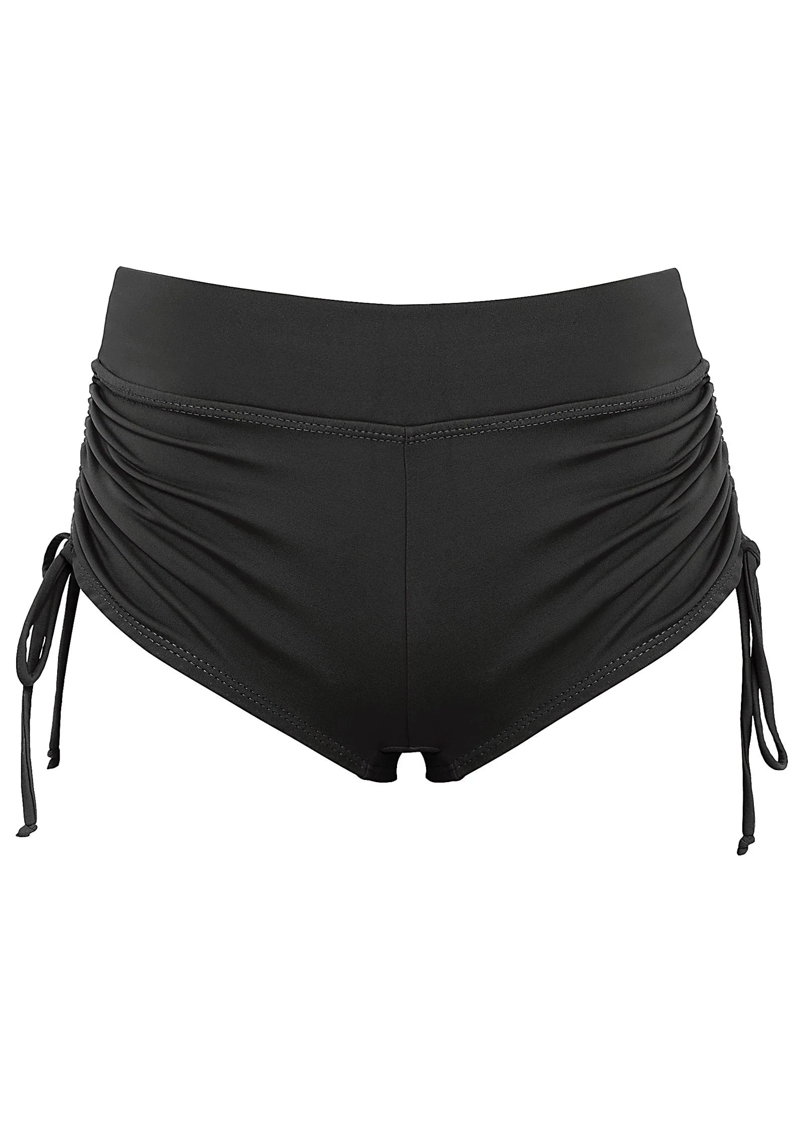 Adjustable Side Swim Short Black Beauty