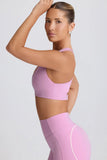 Soft Active V Neck Sports Bra in Dusty Pink