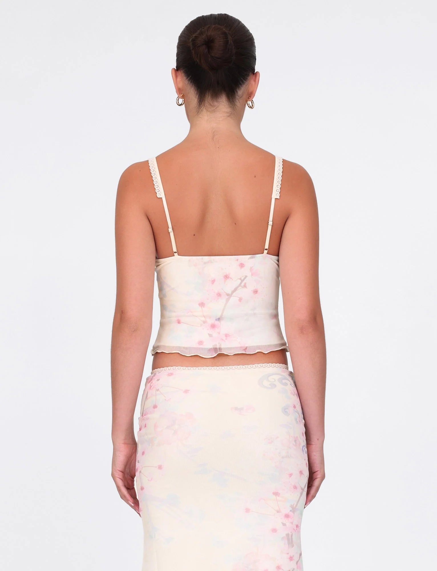 LONIE TOP NEUTRAL FLORAL WASHED CHERRY BLOSSOM