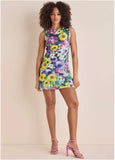 Floral Sequin Mini Dress Monets Garden