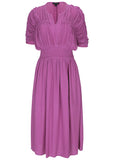 Short Sleeve Midi Dress Cattleya Orchid