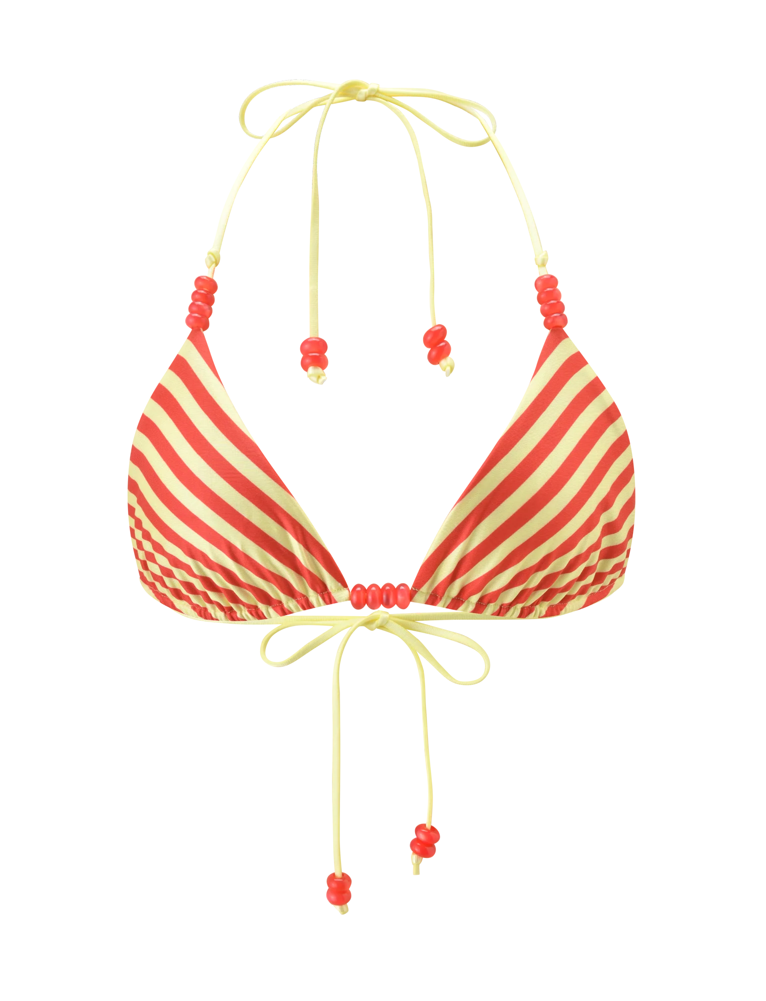 FINLEA REVERSIBLE BIKINI TOP RED YELLOW DOT AND STRIPE
