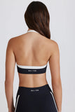 Soft Active Twist Front Halterneck Sports Bra in Black