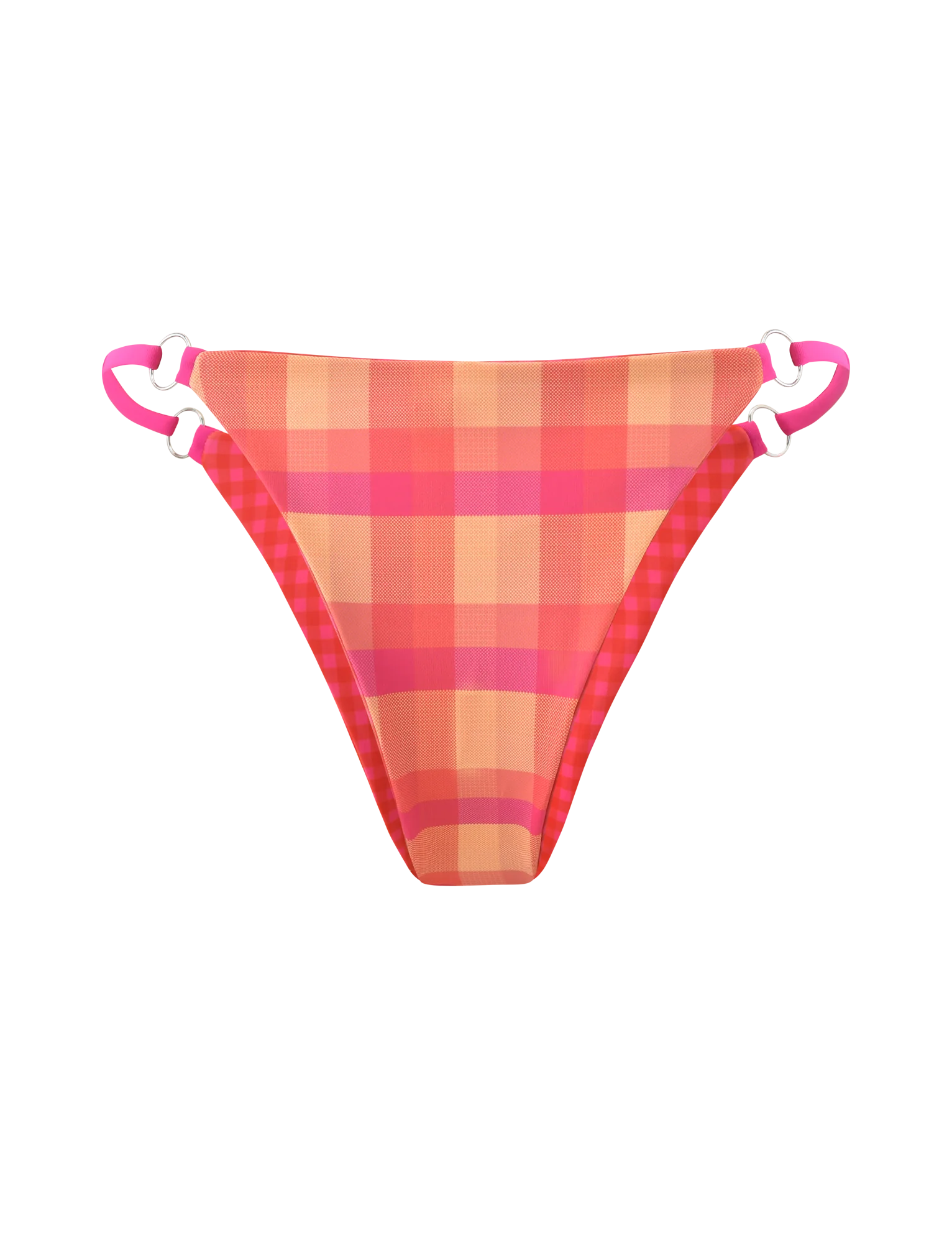 AYANNA REVERSIBLE BIKINI BOTTOM GINGHAM AND RESORT PLAID