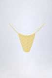 Broderie Anglaise Drawstring Bikini Bottoms in Lemon Yellow