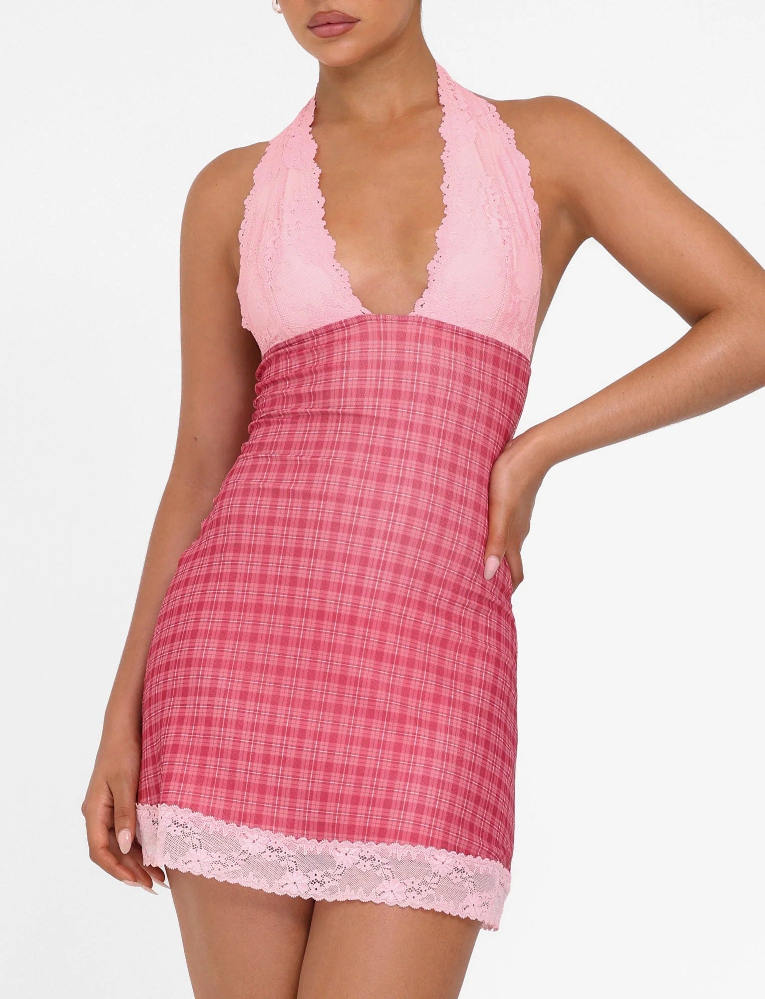 NAVIA DRESS RED RED CHECK