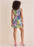 Floral Sequin Mini Dress Monets Garden