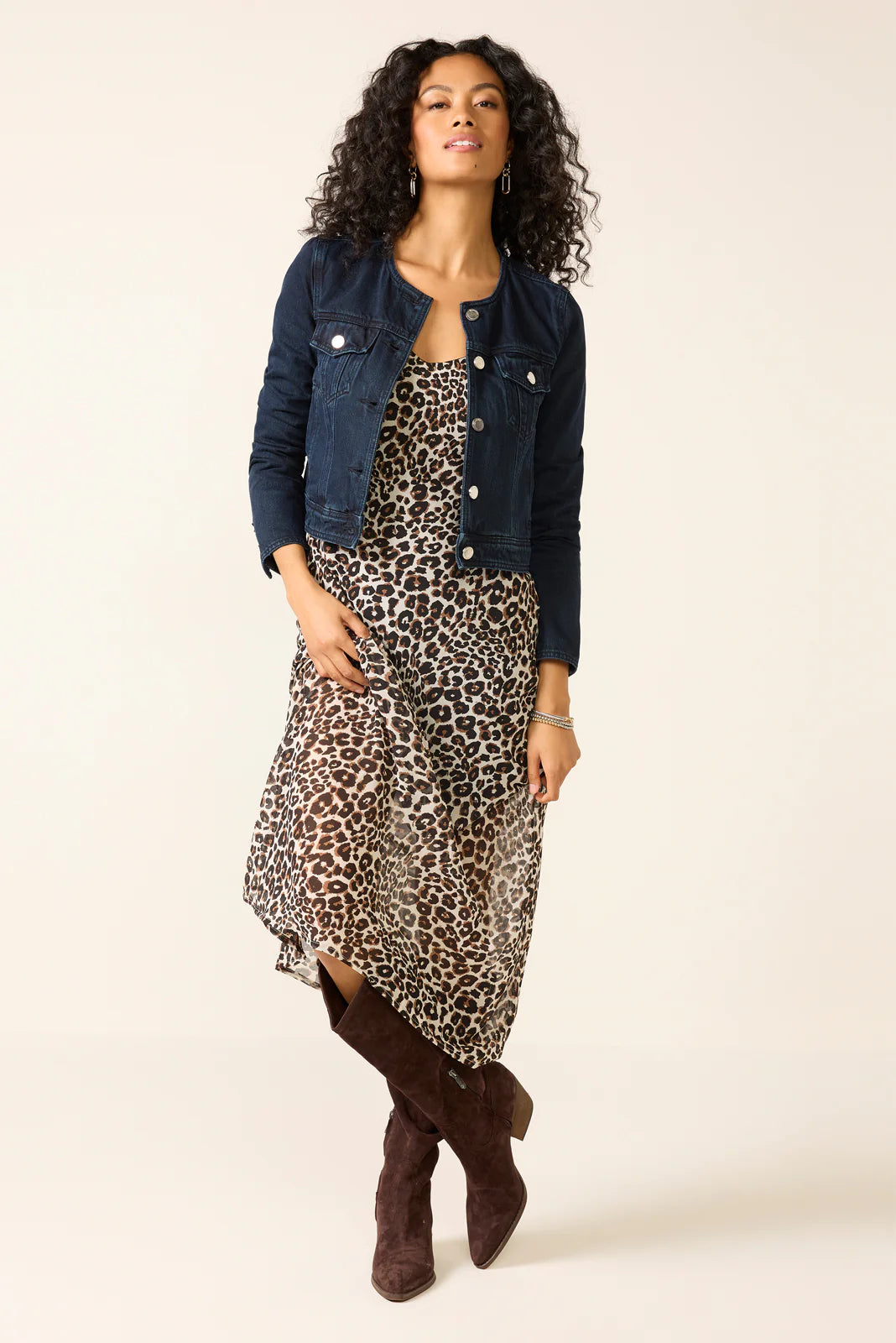 Collarless Trucker Jacket
