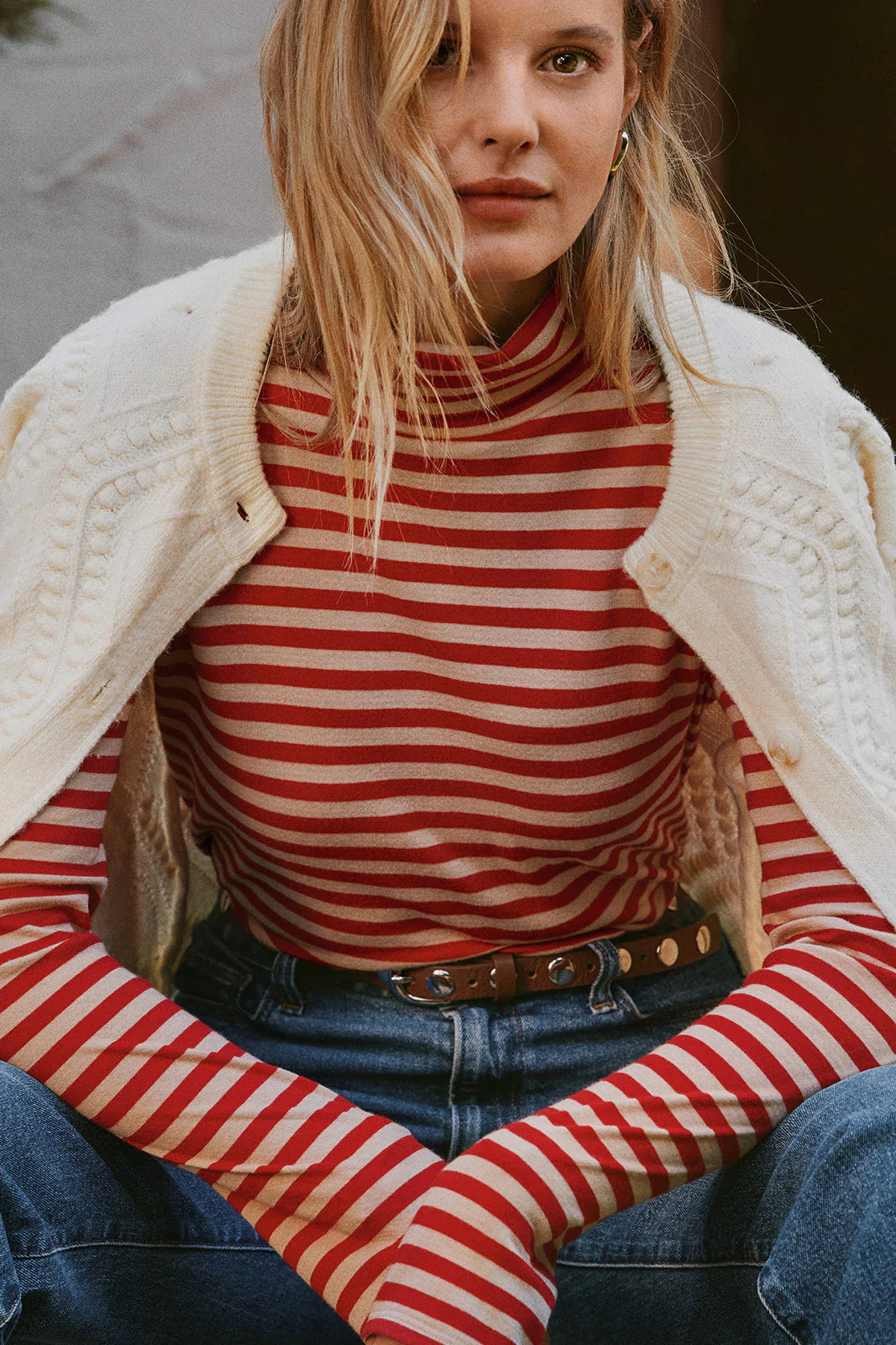 Kitty Bobble Crew Cardigan