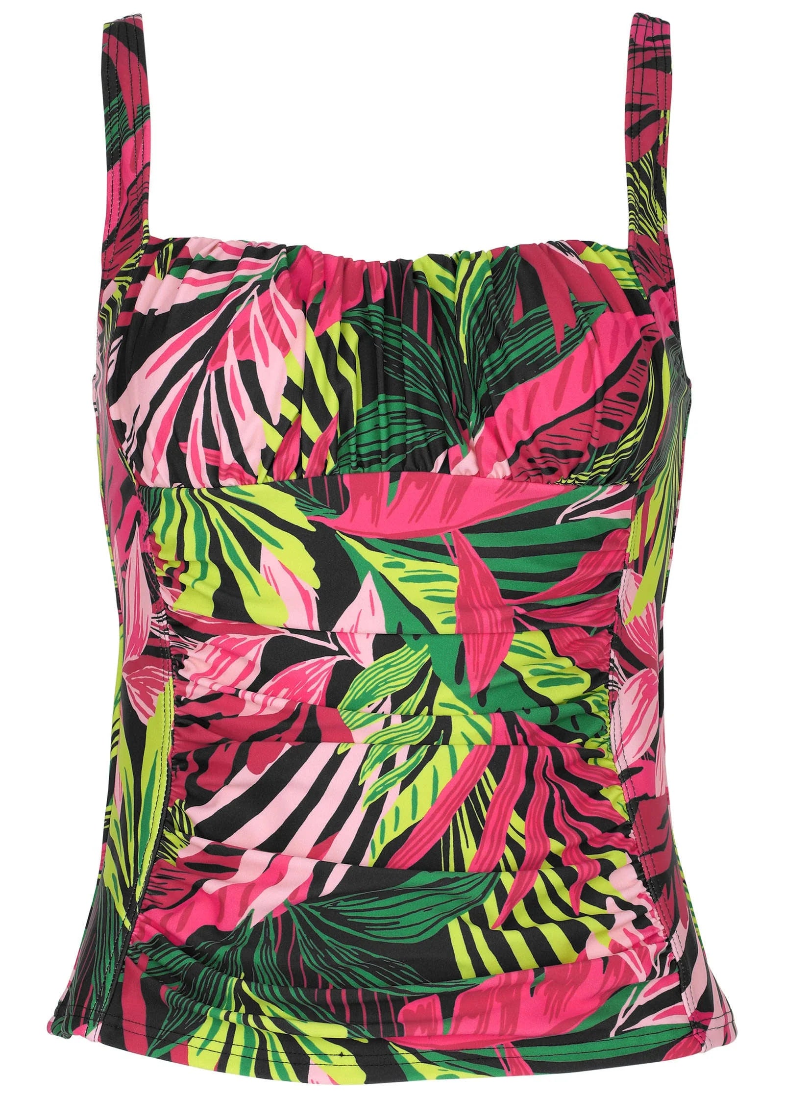 Sydney Ruched Tankini Top Polynesian Palm
