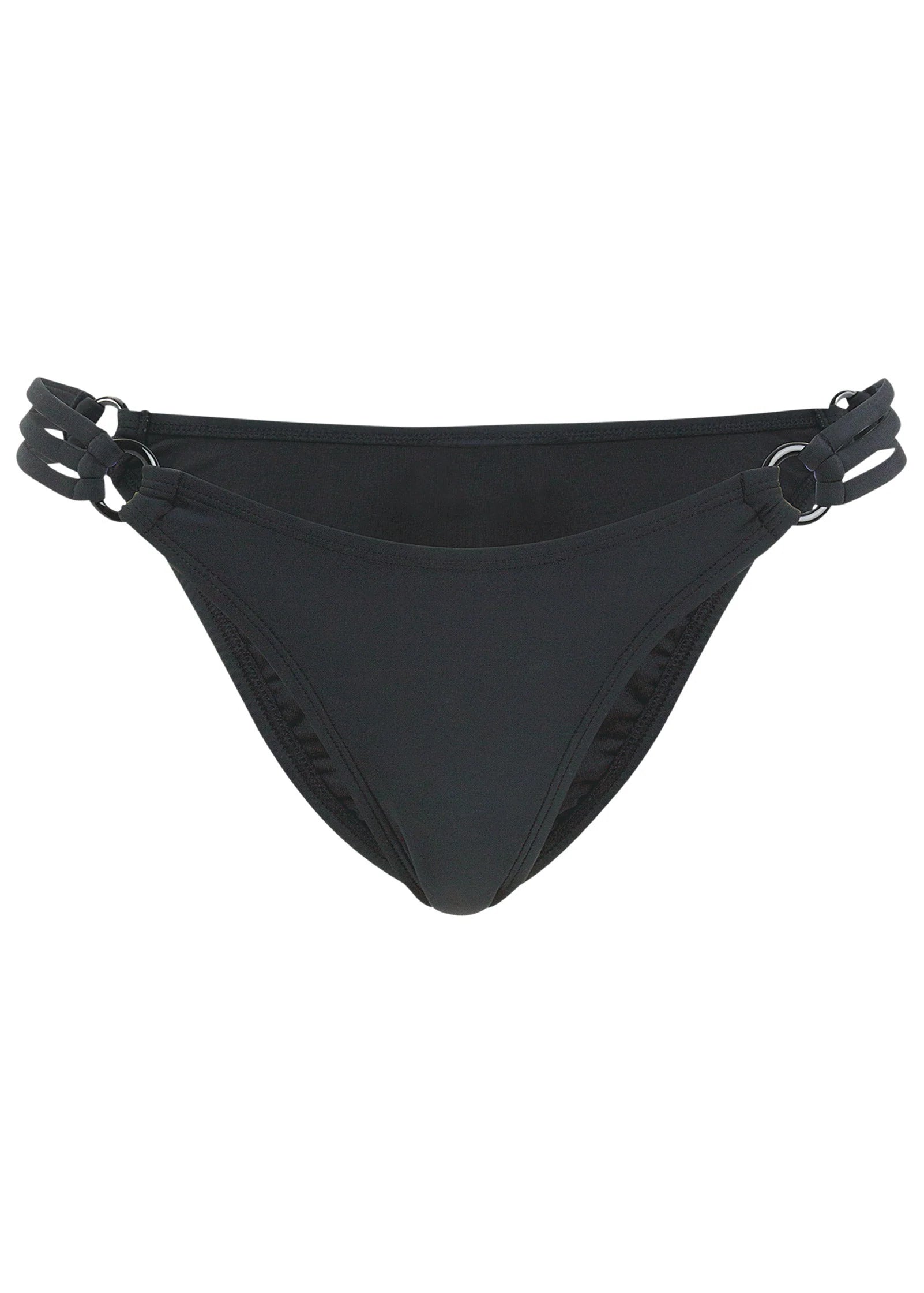 Strappy Bikini Bottom Black Beauty