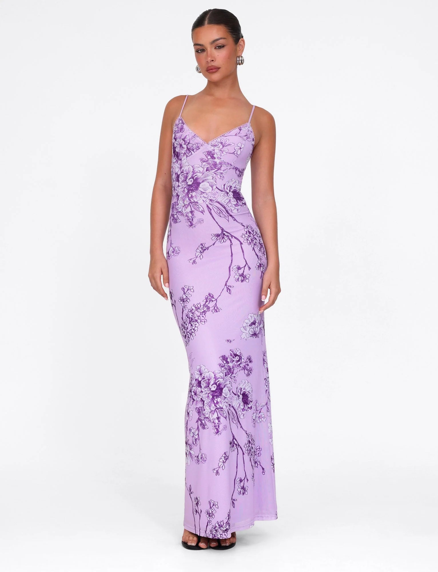 JULIANNA DRESS PURPLE FLORAL PURPLE CERAMIC FLORAL