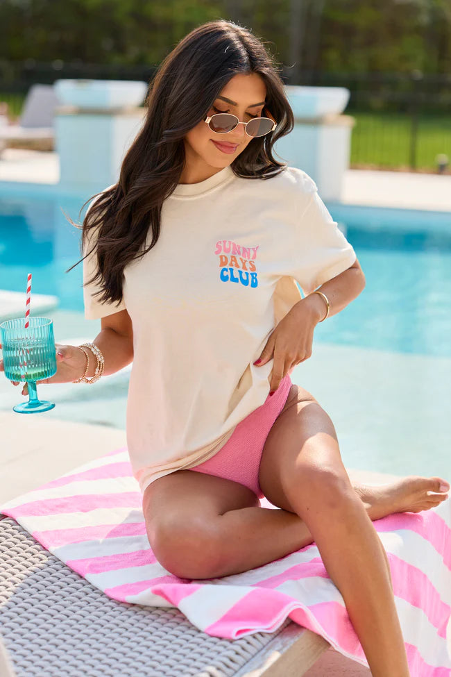 Sunny Days Club Ivory Graphic Tee