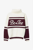 Knit Turtleneck Oversized Jumper in Burgundy