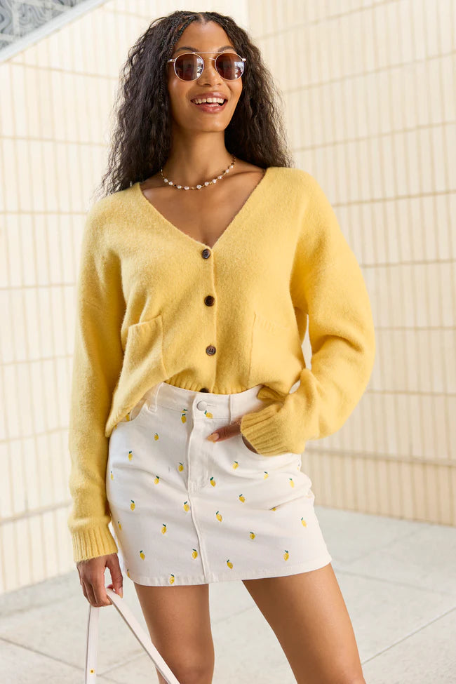 Kathryn Yellow Long Sleeve Cardigan SALE