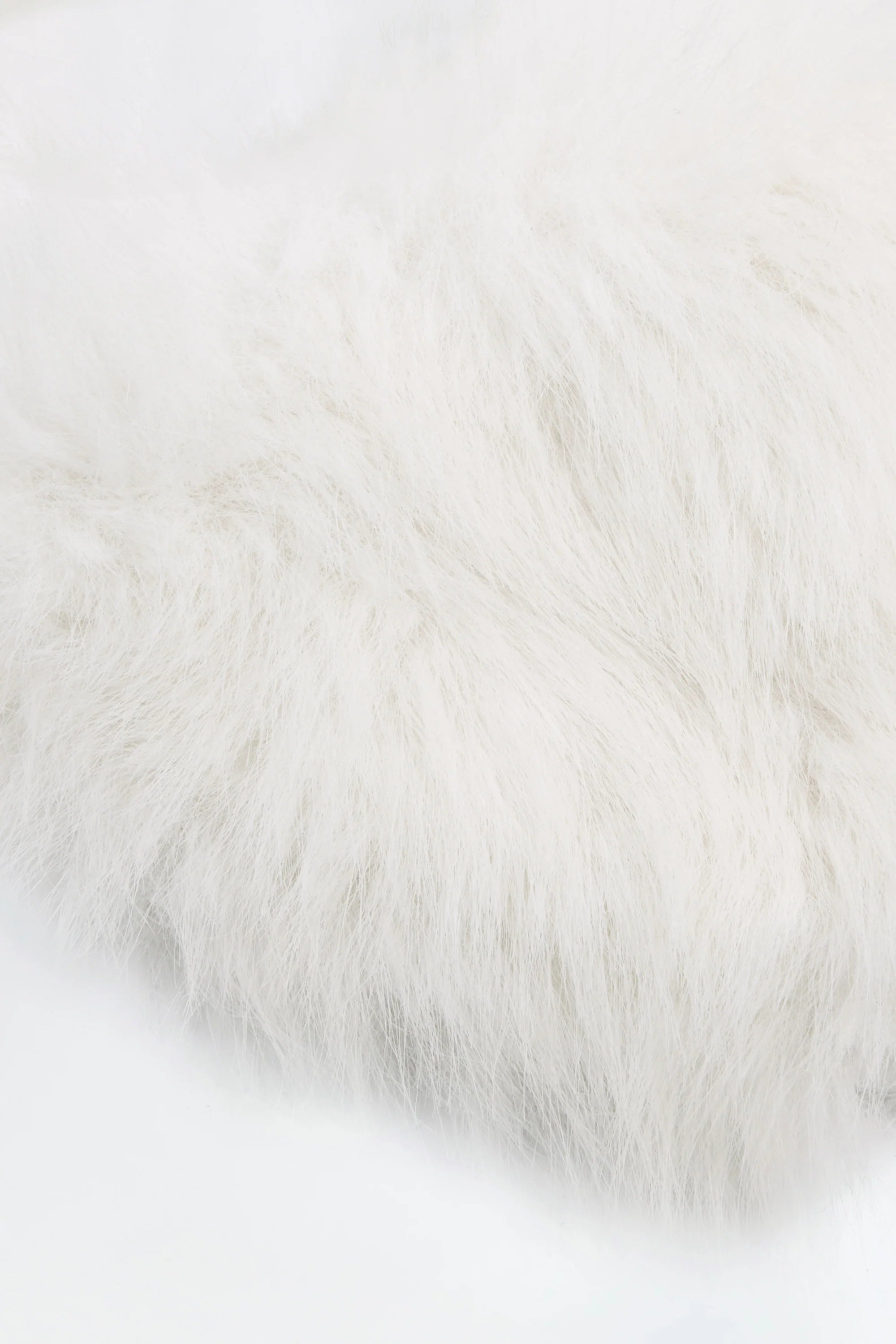 Faux Fur Triangle Bralette in White
