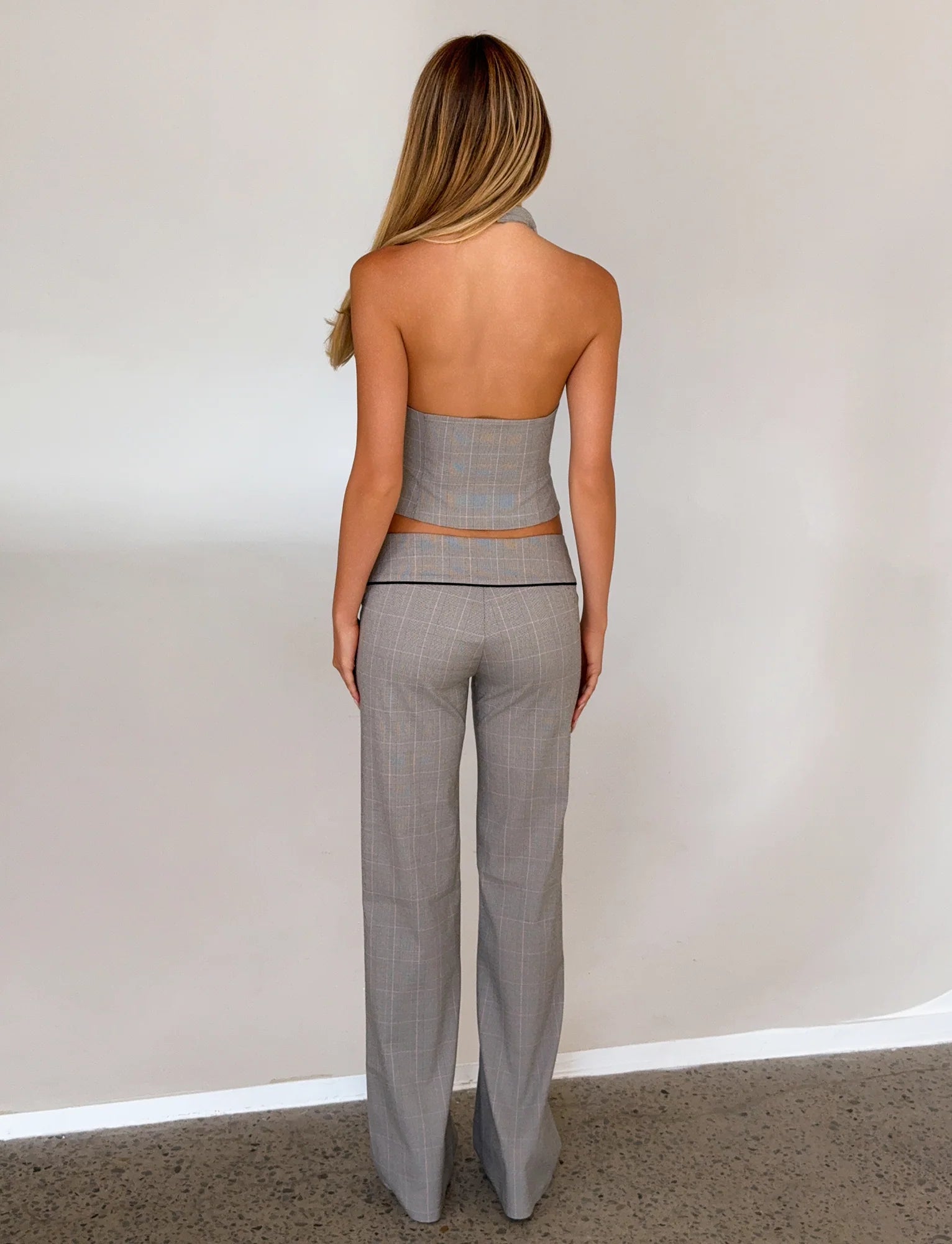 TERESIA PANT GREY CHECK
