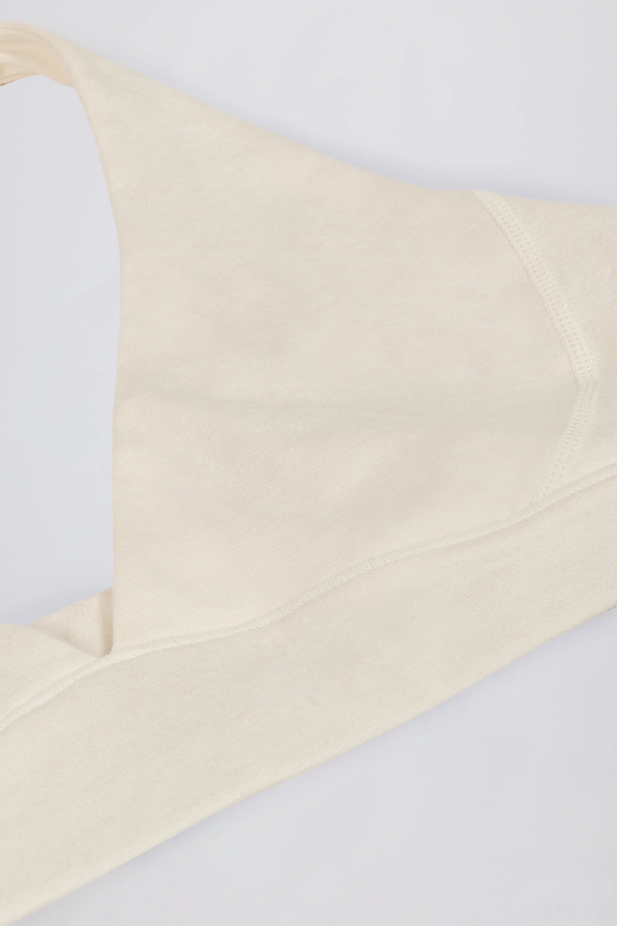 Brushed Jersey V Neck Sports Bra in Vanilla