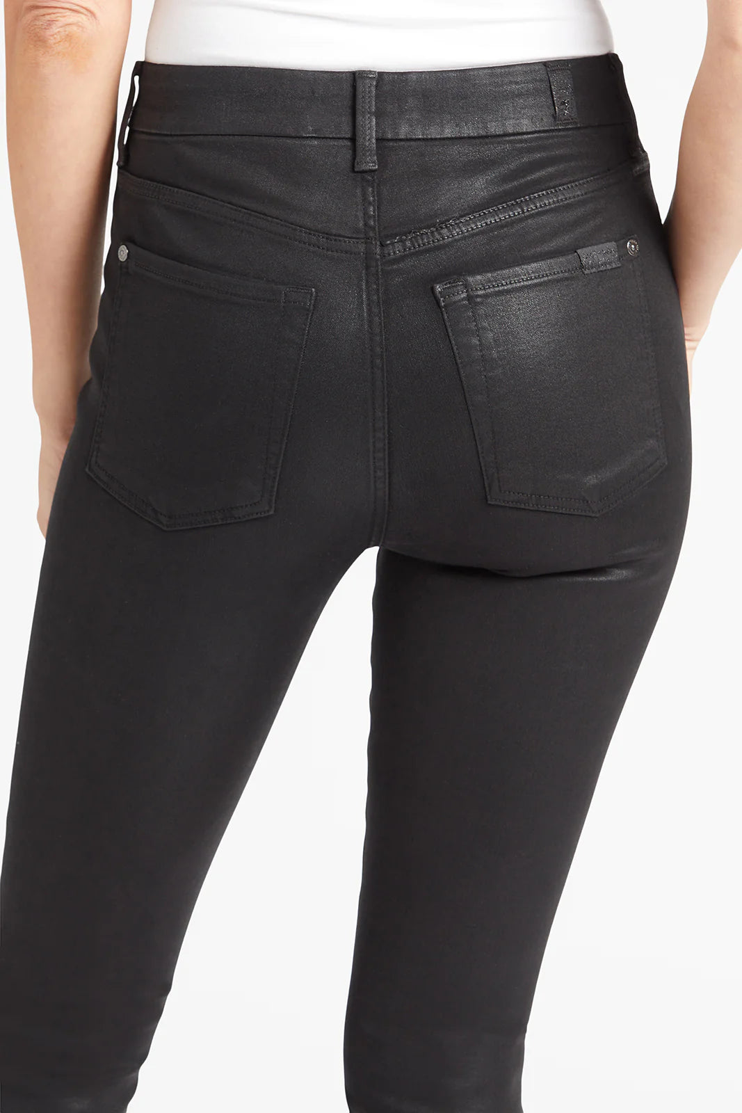 Coated High Waist Ankle Skinny