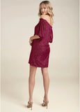 Sequin Off The Shoulder Dress Red
