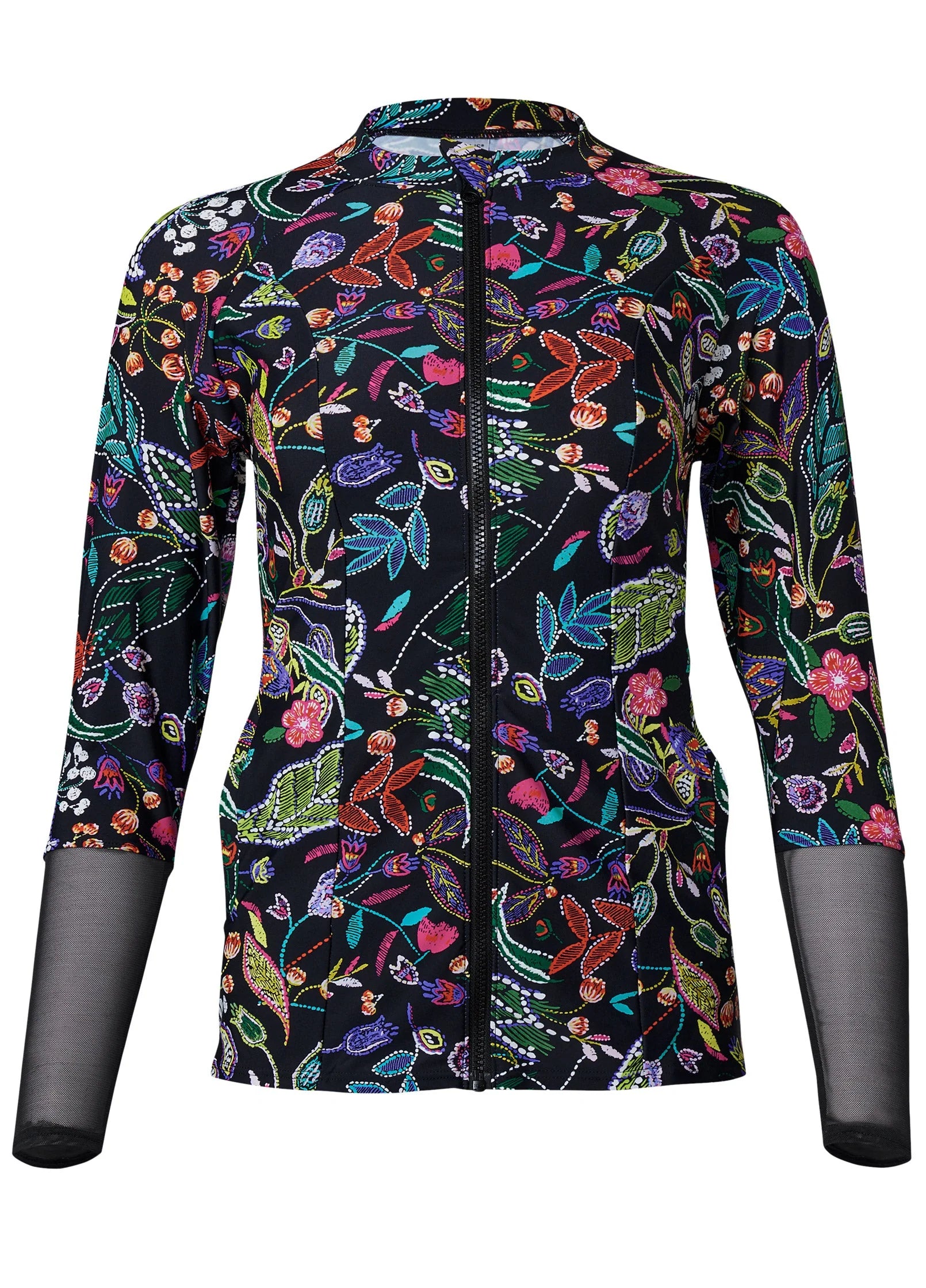 Sporty Zip Up Cover Up Midnight Elegance