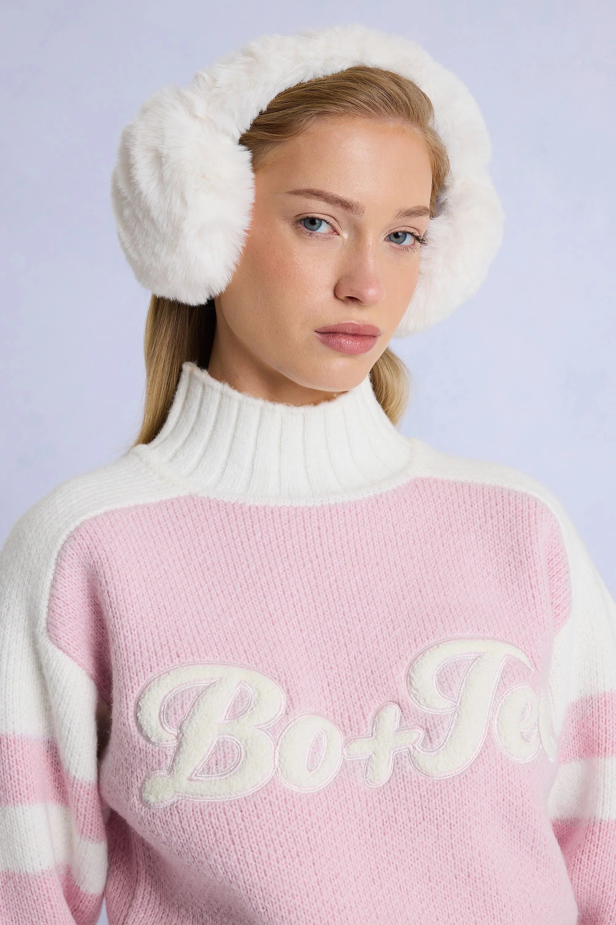 Faux Fur Earmuffs in Ice