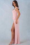 Modal Sweetheart Neck Cowl Waist Maxi Dress in Blush Pink