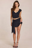 Mid Rise Skort in Black