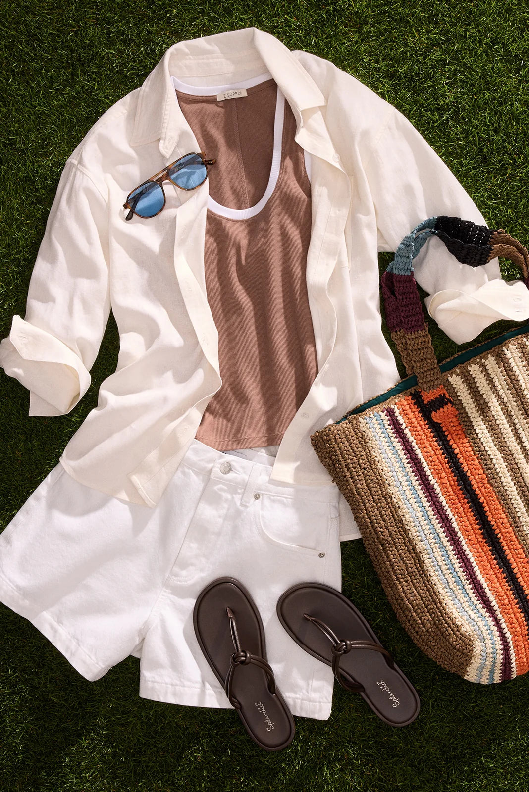 Woven Striped Tote