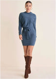 Dolman Sleeve Sweater Dress Vintage Indigo