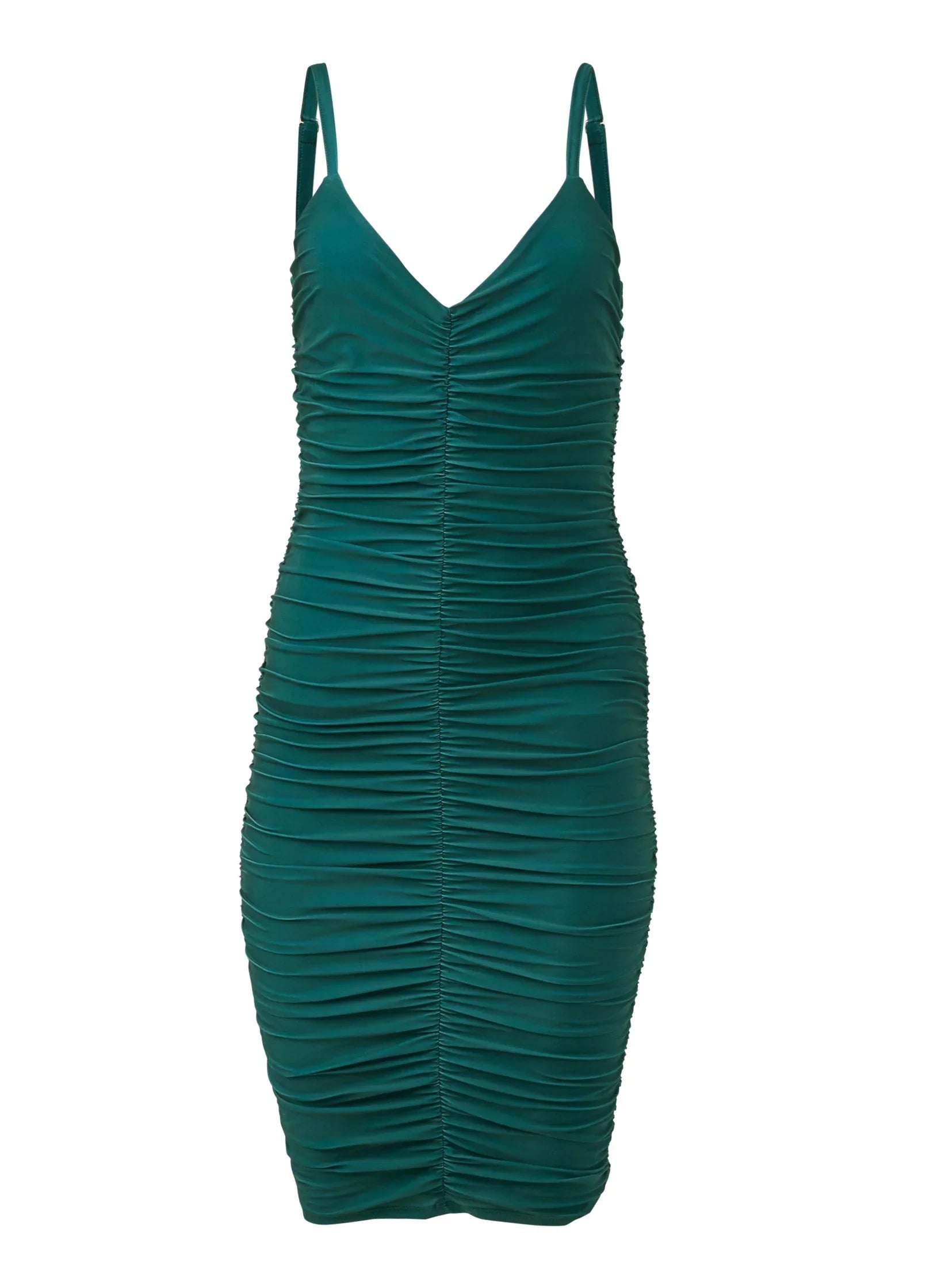Ruched Mini Dress Green