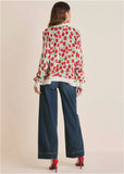 Cherry Print Cardigan Wild Cherries All Over