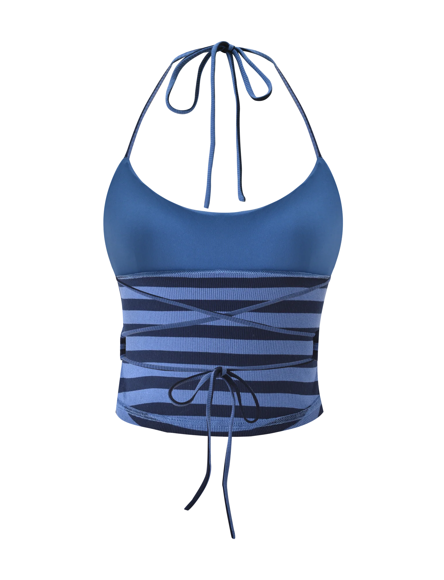 CERYS RIB TOP BLUE NAVY STRIPE
