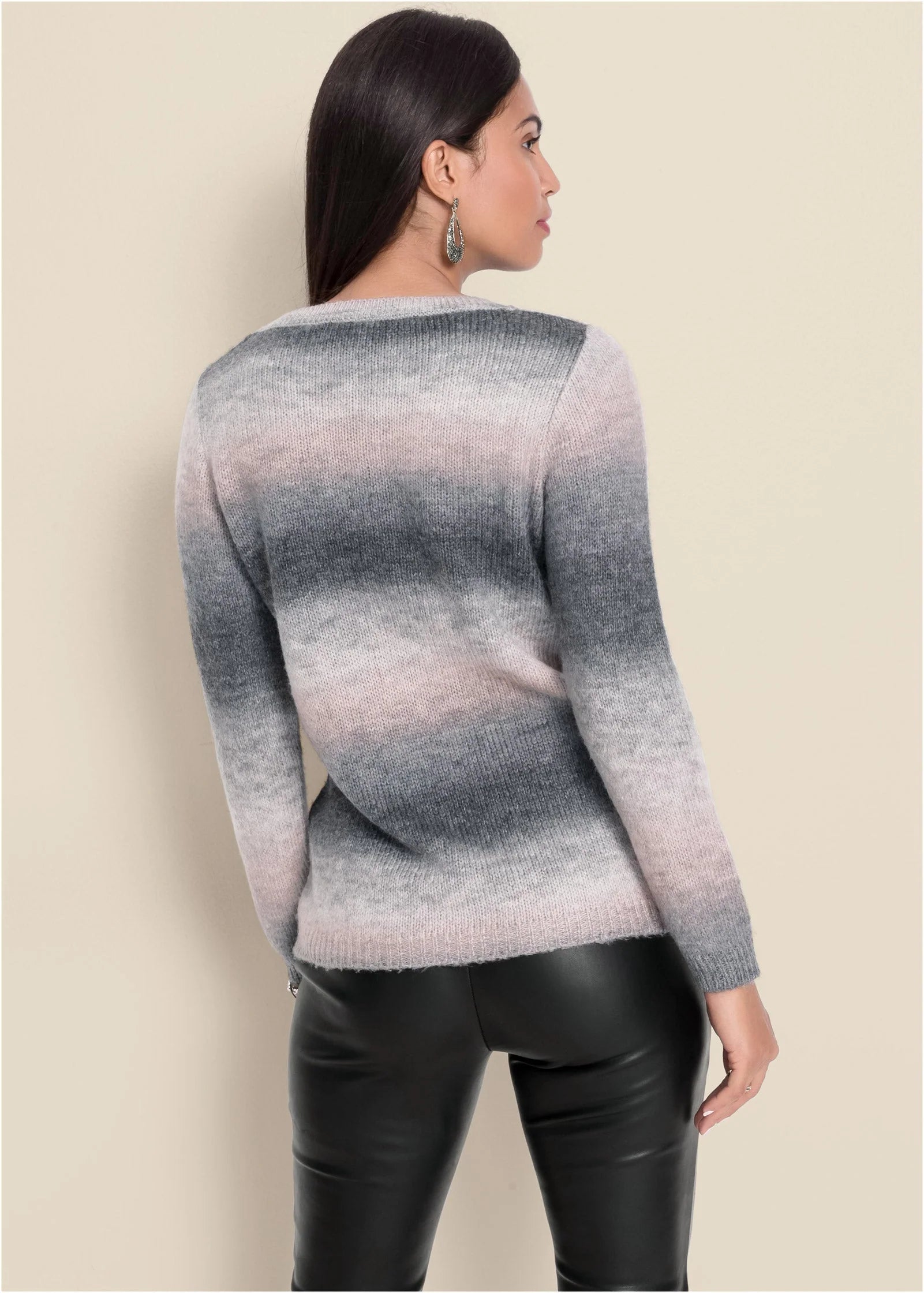 Ombre Stripe Sweater Pink Black