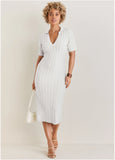 Pointelle Sweater Dress Cloud Dancer