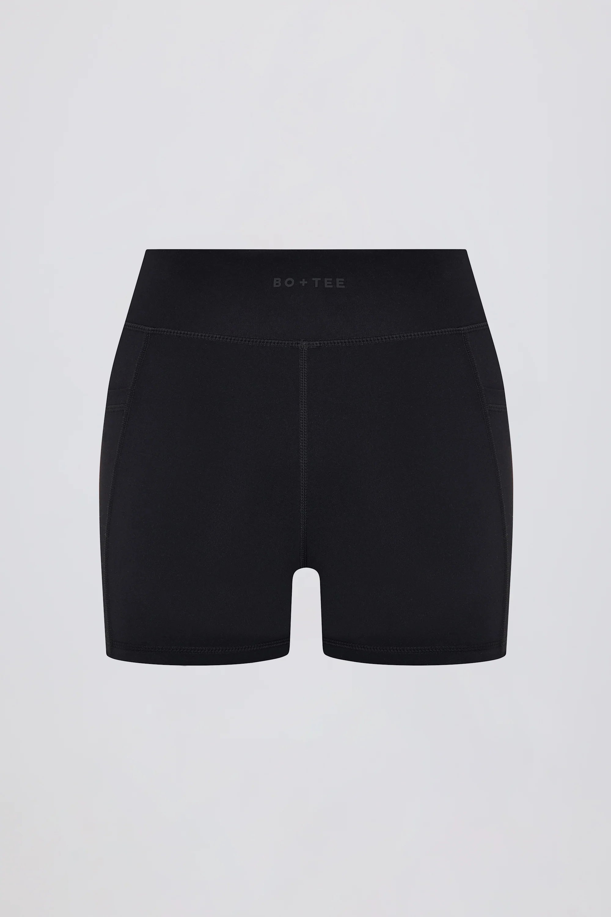 Soft Active V Waist Pocket Mini Shorts in Black